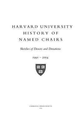 Harvard University History of Named Chairs