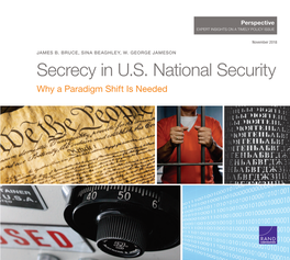 Secrecy in U.S. National Security: Why a Paradigm Shift Is Needed