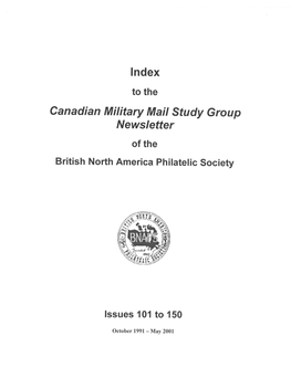 Index Canadian Military Mail Study Group Newsletter