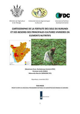 Cartographie De La Fertilite Des Sols Du Burundi Et Des Besoins Des Principales Cultures Vivrieres En Elements Nutritifs