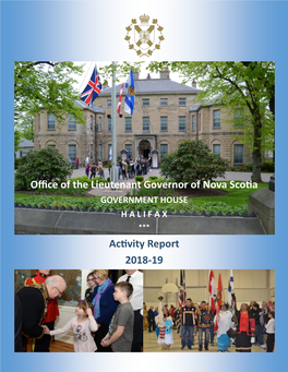 Office of the Lieutenant Governor of Nova Scotia Activity Report 2018-19