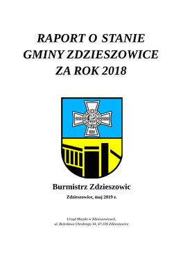 Raport O Stanie Gminy Zdzieszowice Za Rok 2018