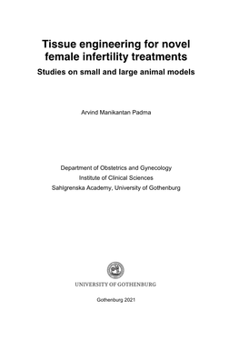 Tissue Engineering for Novel Female Infertility Treatments