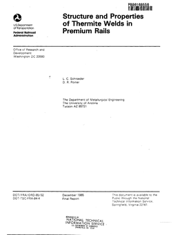 Structure and Properties of Thermite Welds in Premium Rails 6