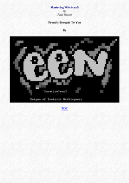 Mastering Witchcraft.Pdf