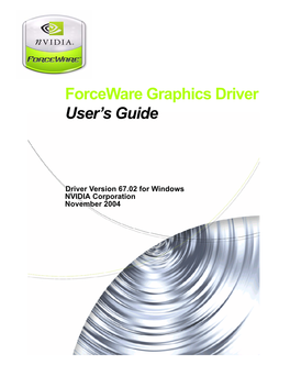 Forceware Graphics Driver User's Guide