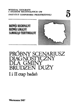 Próbny Scenariusz Diagnostyczny Dla Gminy Brudzeń Duży. I I II Etap Badań