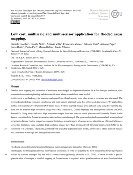 Low Cost, Multiscale and Multi-Sensor Application for Flooded Areas Mapping