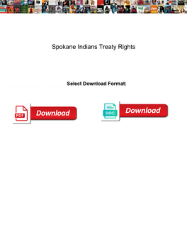 Spokane Indians Treaty Rights