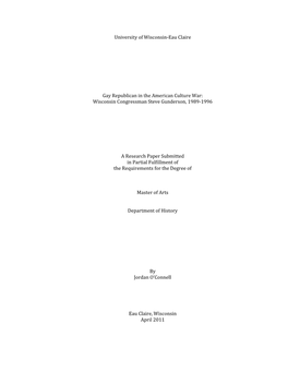 University of Wisconsin-Н‐Eau Claire Gay Republican in the American