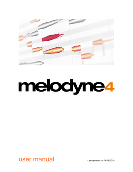 User Manual Last Updated on 04/18/2018 Melodyne 4 Essential