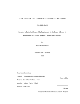 Structure-Function Studies of Xanthine Oxidoreductase