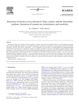 Reactions of Nitriles in Ices Relevant to Titan, Comets, and the Interstellar Medium: Formation of Cyanate Ion, Ketenimines, and Isonitriles