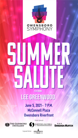 LEE GREENWOOD June 5, 2021 • 7 P.M