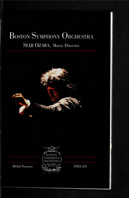 Boston Symphony Orchestra Concert Programs, Season 103, 1983-1984