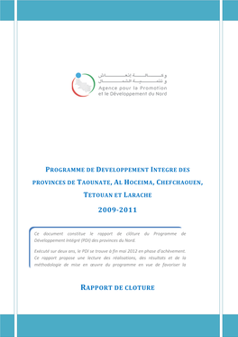 Programme De Développement Intégré Des Provinces De Taounate