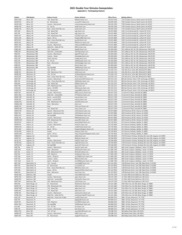 2021 Double Your Stimulus Sweepstakes Appendix a - Participating Stations