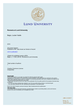 Romania at Lund University Bagiu, Lucian Vasile