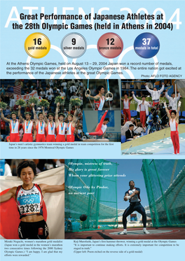 Outstanding Performance of Japanese Athletes at the Athens Olympics Part1