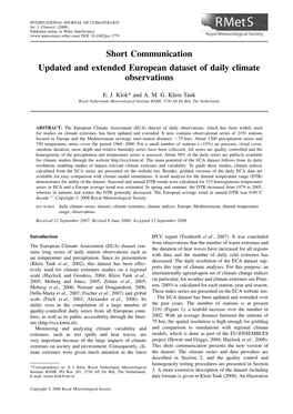 Updated and Extended European Dataset of Daily Climate Observations