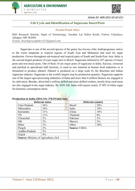 Life Cycle and Identification of Sugarcane Insect/Pests