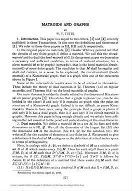 Matroids and Graphs