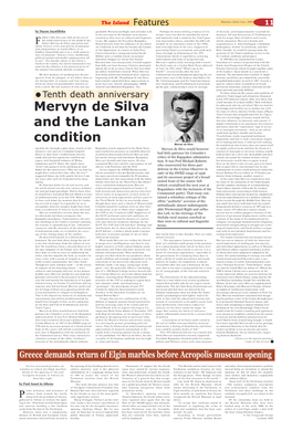 Mervyn De Silva and the Lankan Condition