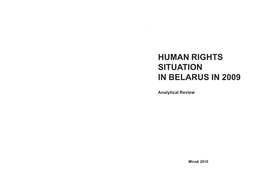 Human Rights Situation in Belarus in 2009