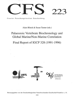 Palaeozoic Vertebrate Biochronology and Global Marine/Non-Marine Correlation Final Report of I GCP 3 28 ( 1991-1996)