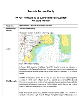 Tanzania Ports Authority TPA PORT PROJECTS to BE SUPPORTED