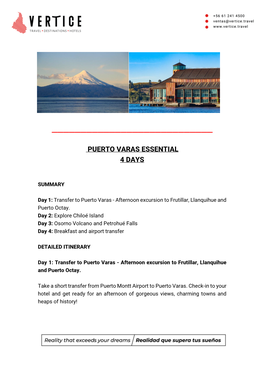 Puerto Varas Essential 4 Days