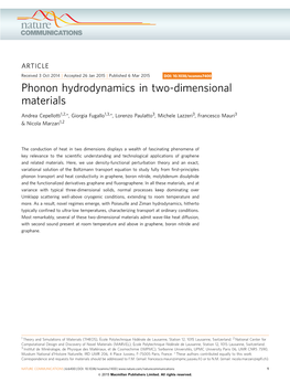 Phonon Hydrodynamics in Two-Dimensional Materials