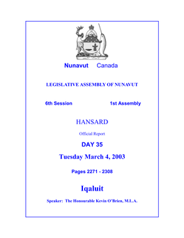 Nunavut Hansard 2271