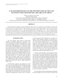 U–Pb GEOCHRONOLOGY of the WESTERN PART of the NAIN PLUTONIC SUITE, KINGURUTIK LAKE AREA (NTS 14D/15)