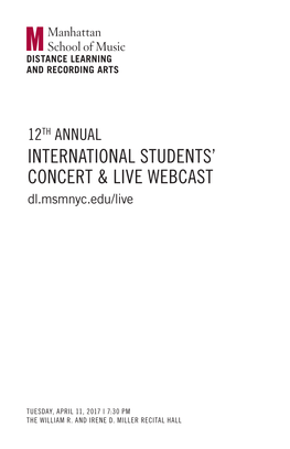 International Students' Concert & Live Webcast
