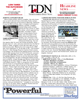 HEADLINE NEWS • 2/16/03 • PAGE 2 of 6