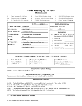 Capital Adequacy (E) Task Force RBC Proposal Form