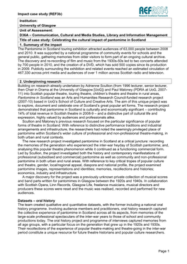 (Ref3b) Page 1 Institution: University of Glasgow Unit of Assessment