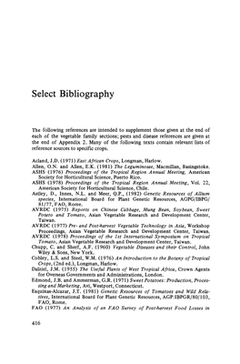 Select Bibliography