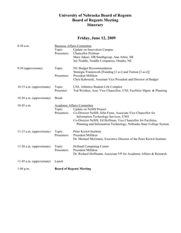 Agenda 6-12-09