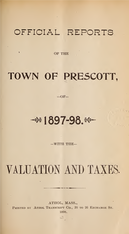 Official Reports of the Town of Prescott, Massachusetts