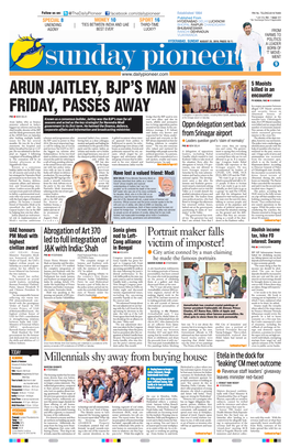 Arun Jaitley, Bjp's Man Friday, Passes Away