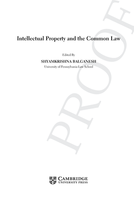 Intellectual Property and the Common Law