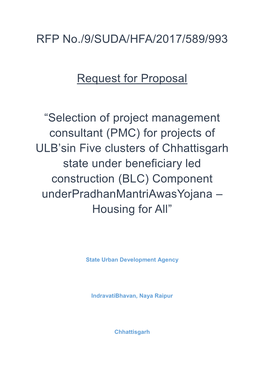 RFP No./9/SUDA/HFA/2017/589/993 Request for Proposal “Selection Of