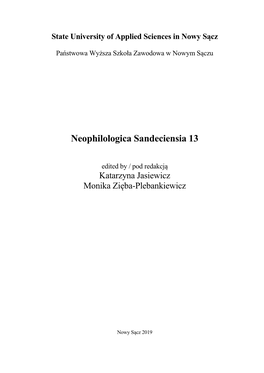 Neophilologica Sandeciensia 13