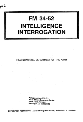 FM 34-52 Intelligence Interrogation, September 1992