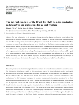 The Internal Structure of the Brunt Ice Shelf from Ice-Penetrating Radar Analysis and Implications for Ice Shelf Fracture Edward C