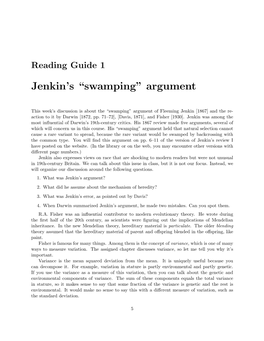 Jenkin's “Swamping” Argument