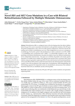 Novel RB1 and MET Gene Mutations in a Case with Bilateral Retinoblastoma Followed by Multiple Metastatic Osteosarcoma