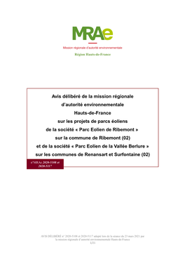 Avis Délibéré De La Mission Régionale D'autorité Environnementale Hauts